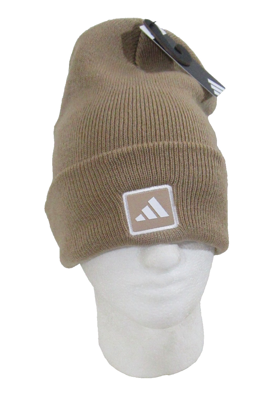 NWT Adidas Womens Performance Wide Cuff Fold Beanie One Size Beige MSRP$24