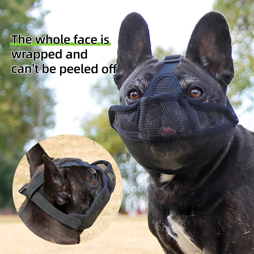 Mesh Breathable Short Nosed Dog Muzzle for Dogs Animals Summer Walking Pet Face