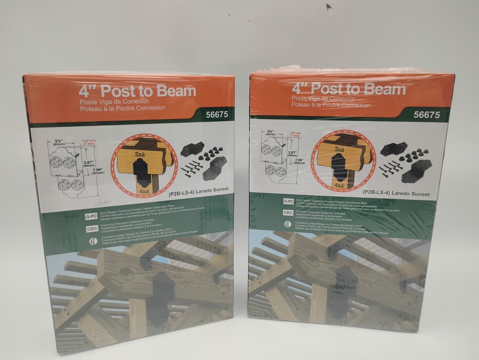 2 Packs OZCO OWT 56675 Laredo Sunset 4" inch Post to Beam Connector,  2 per pack