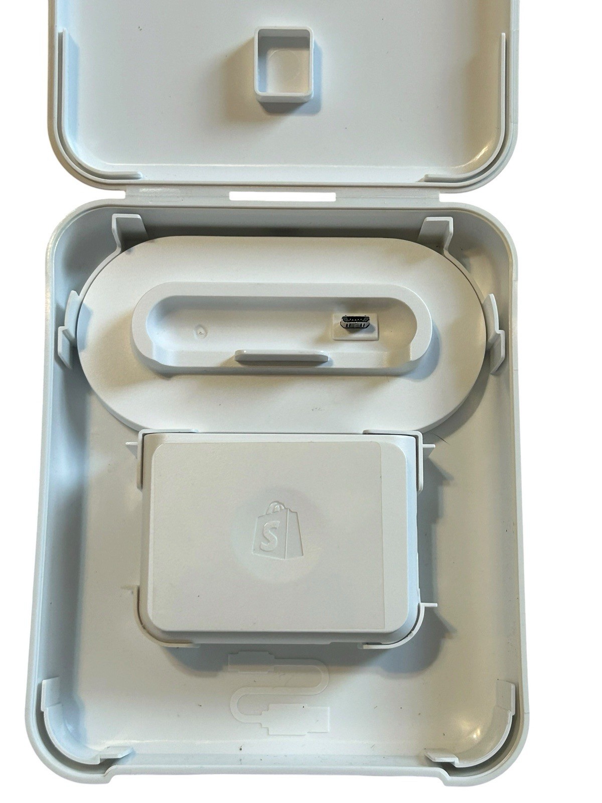 Shopify Chip & Swipe Card Reader POS Tested Powers On w/ Cord Case