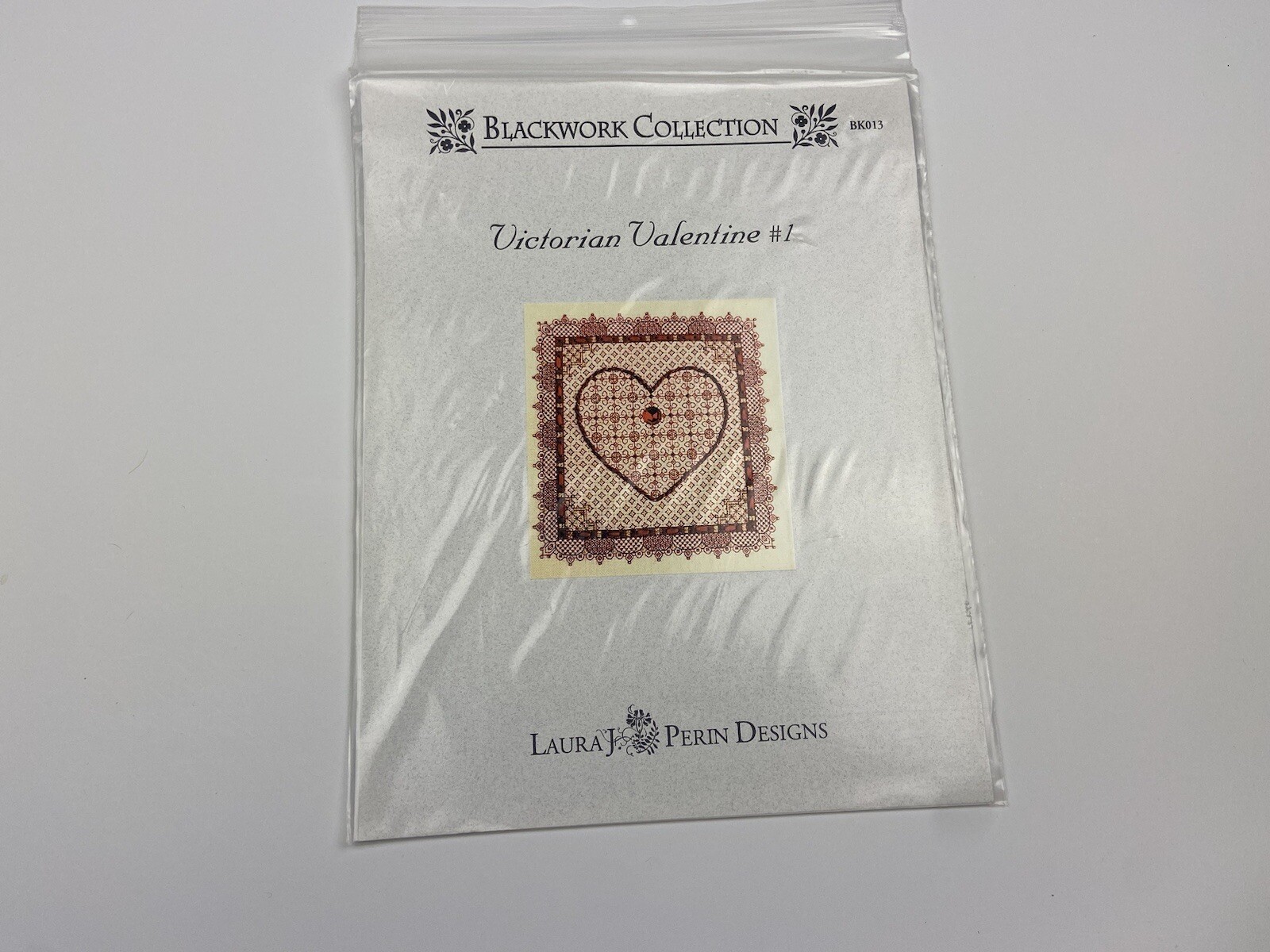 Laura J Perin Design Victorian Valentine #1 Needlepoint Pattern Red Work