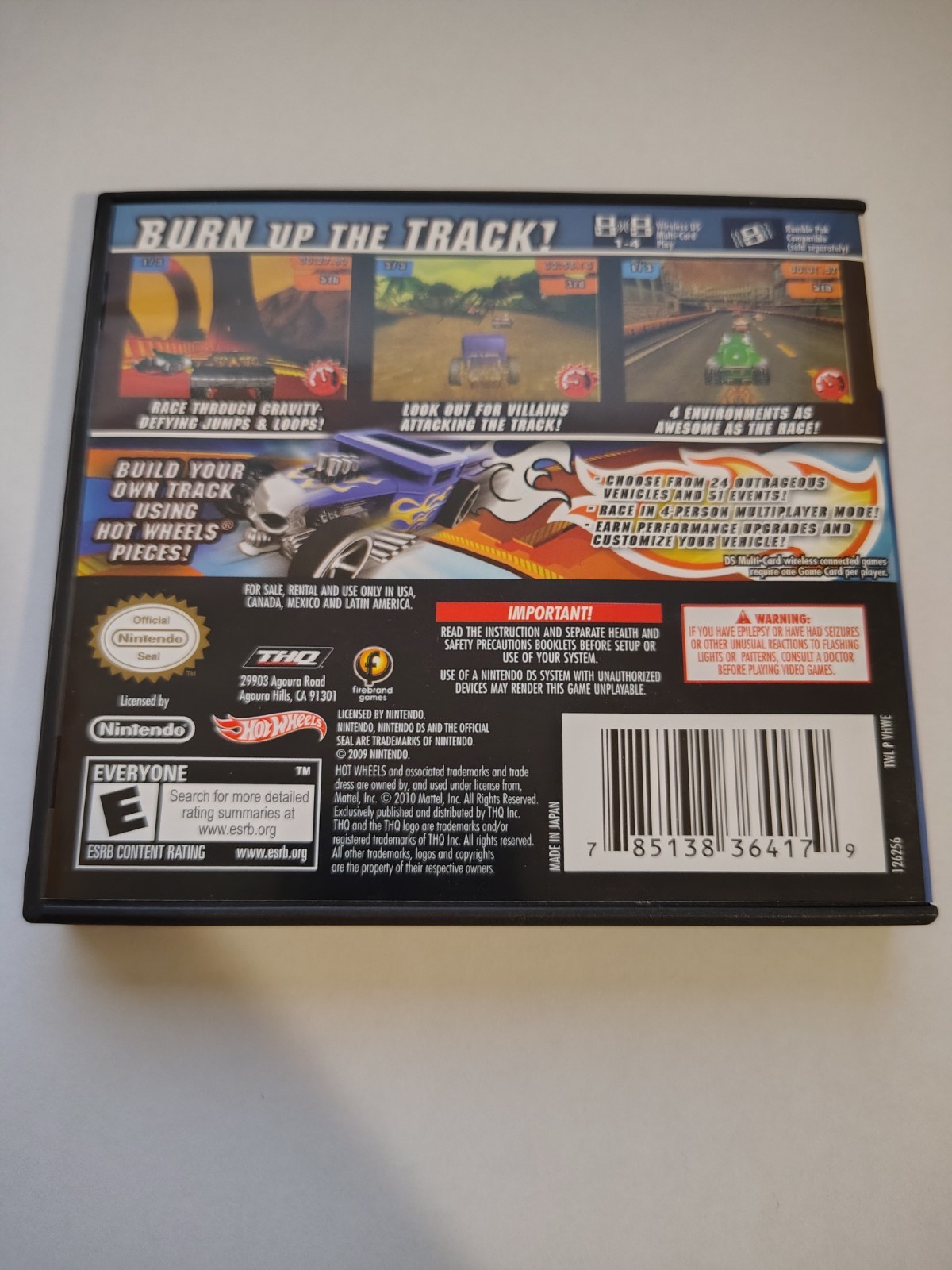 Hot Wheels Track Attack (Nintendo DS) - Case and Insert Only - Authentic
