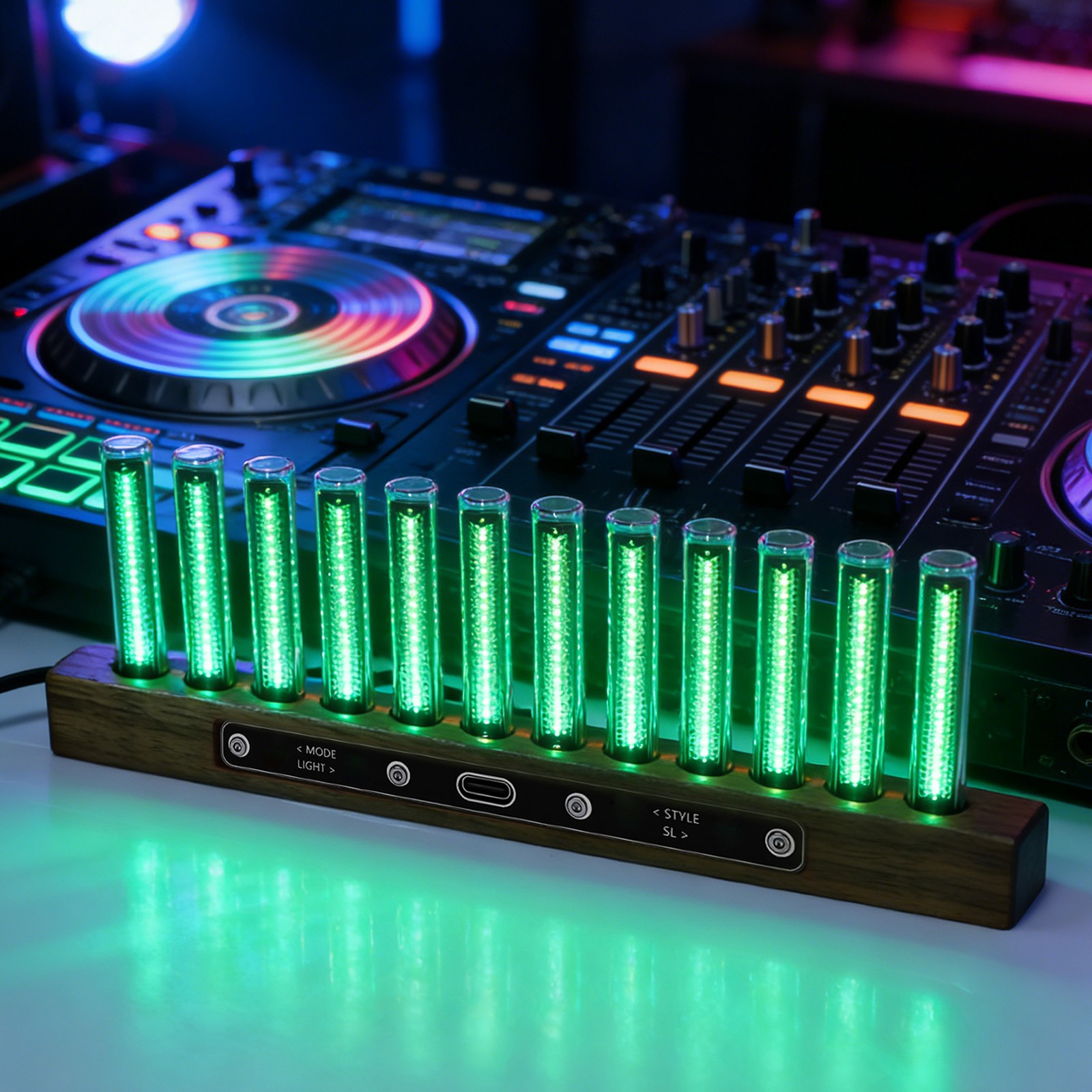 1 LED Music Spectrum Display With Adjustable Brightness For Home Use