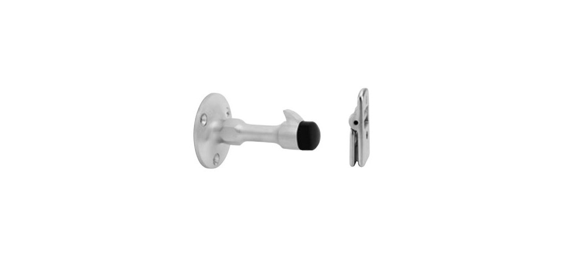 Manual Wall Stop and Holder for Drywall Mounting Bright Brass Finish