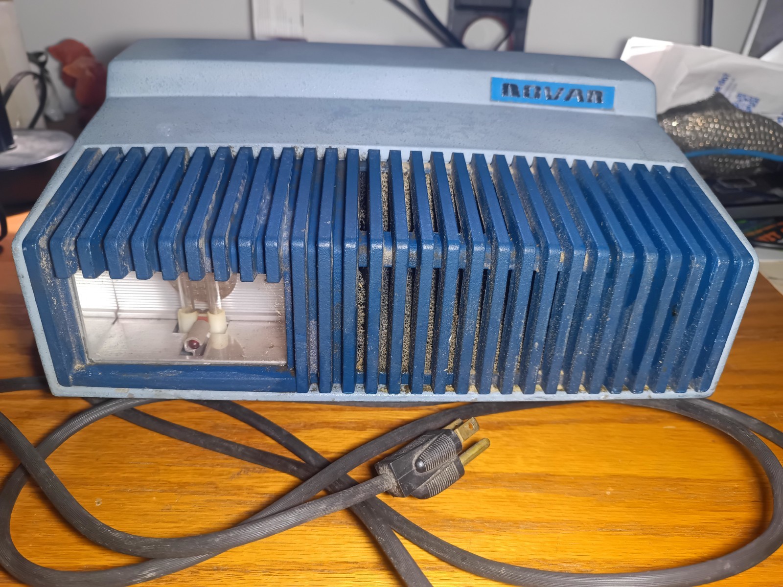 Novar 980 Commercial Security Alarm System Control Panel Box Blue Vintage Works