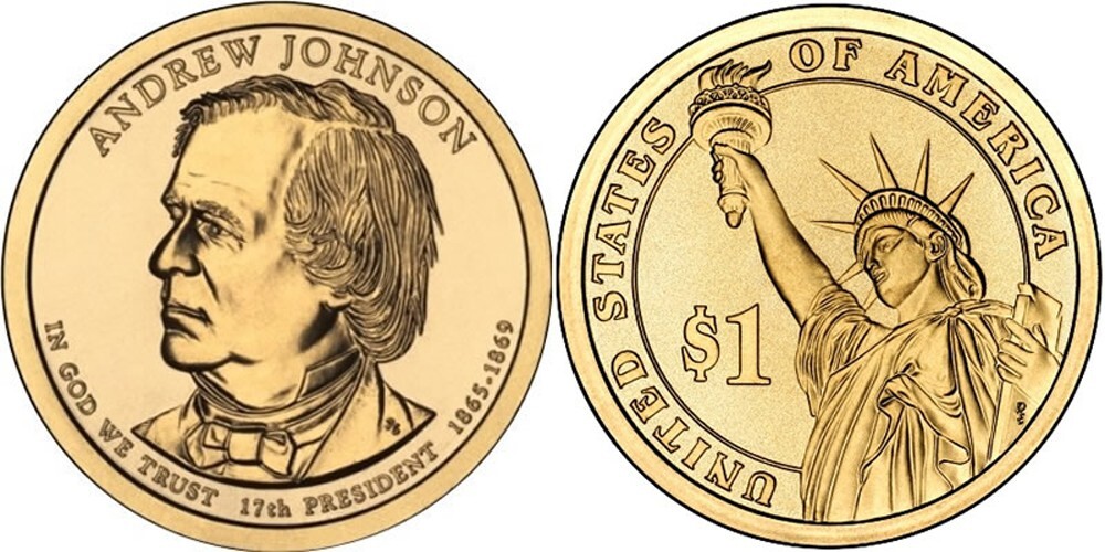 2011-P   President ANDREW JOHNSON Presidential Golden Dollar  1-Coin