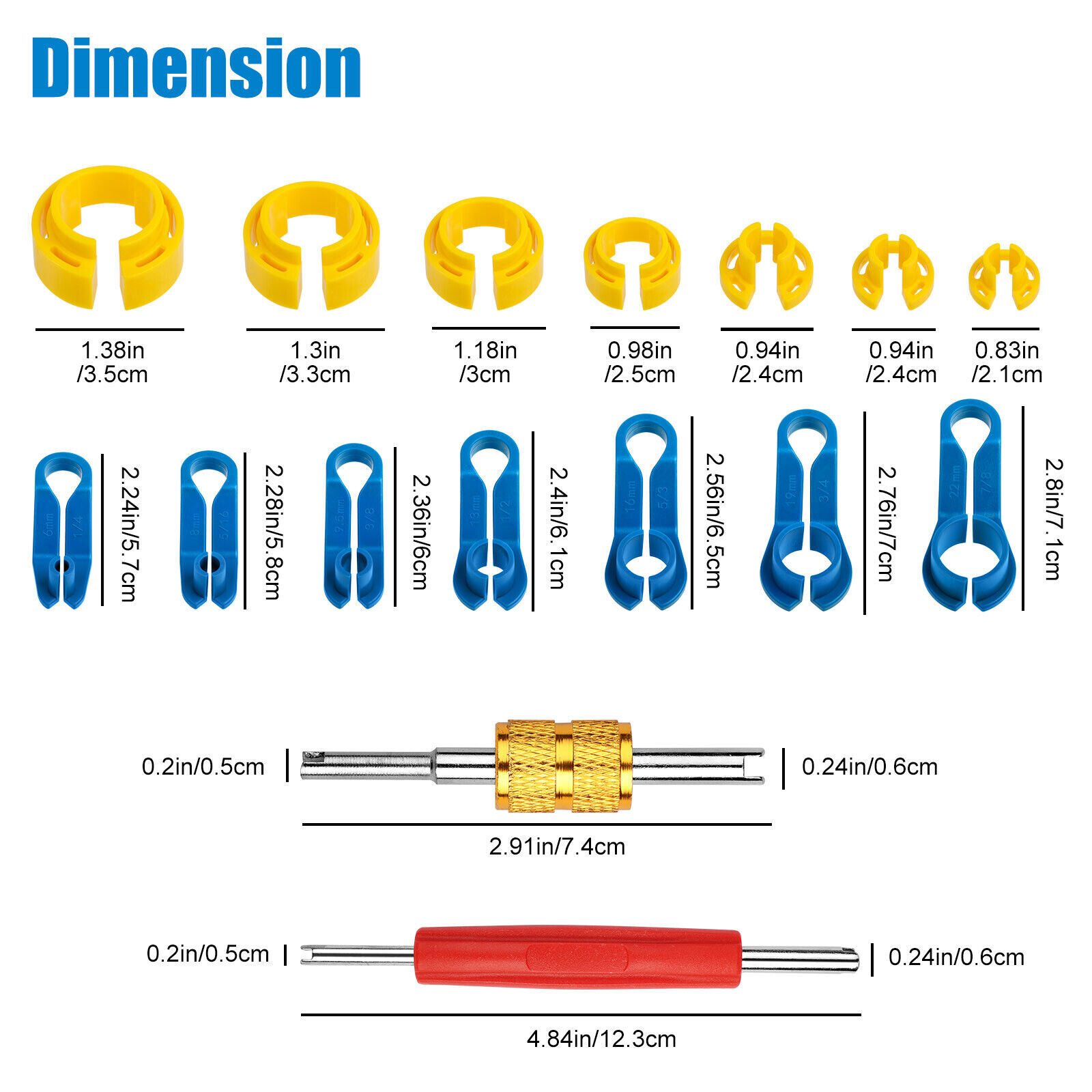 16PCS A/C Fuel Line Quick Disconnect Tools Set 7 Size Car Removal Tools Kit Set