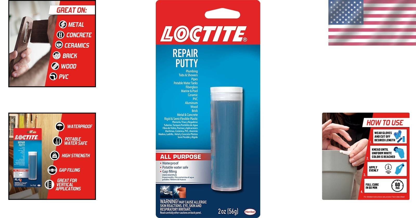 2 oz Epoxy Repair Putty Stick – Fast-Setting, Waterproof Bonding Solution