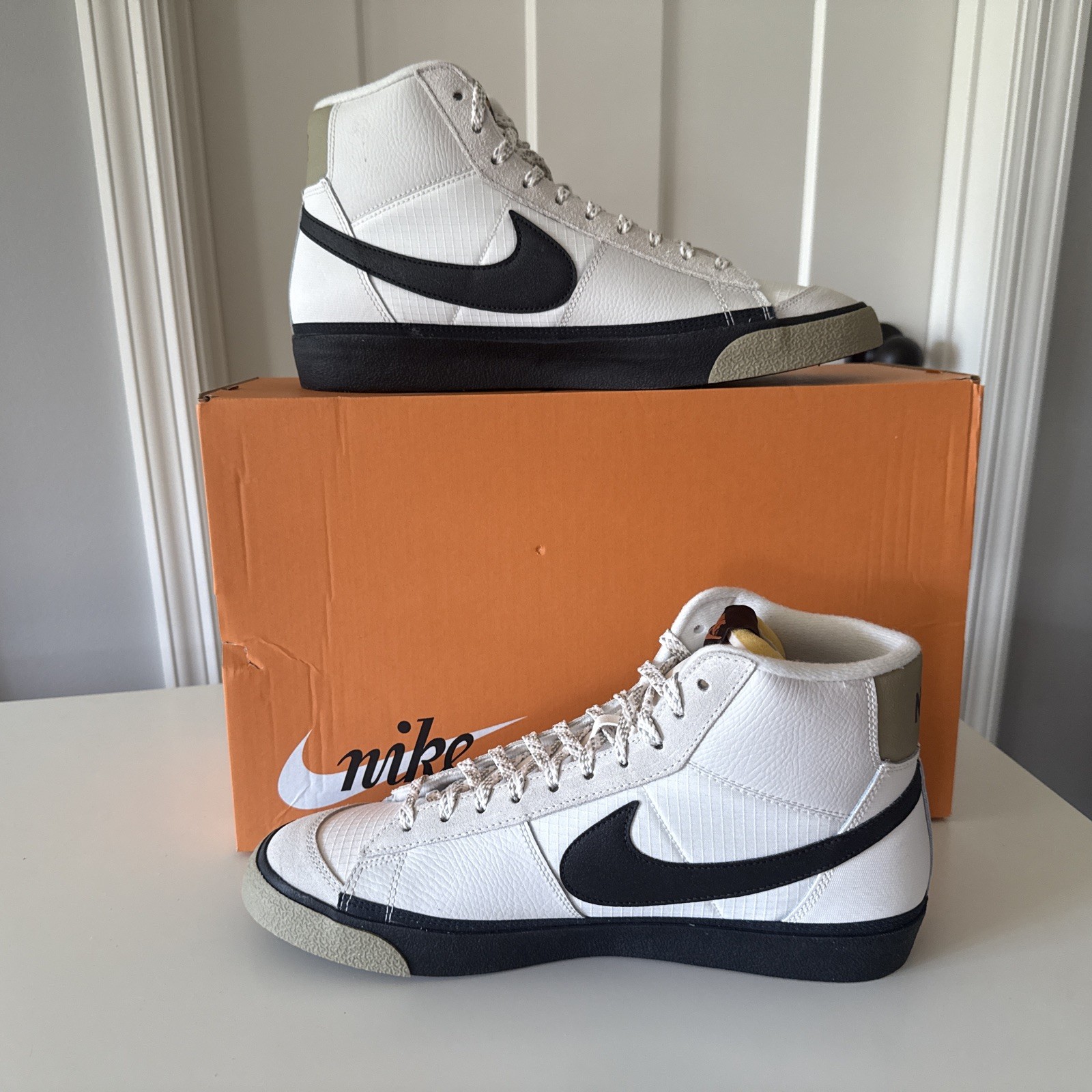 Size 14 - NIKE BLAZER MID PRO CLUB PHANTOM/BLACK-NEUTRAL OLIVE - FB8891-002