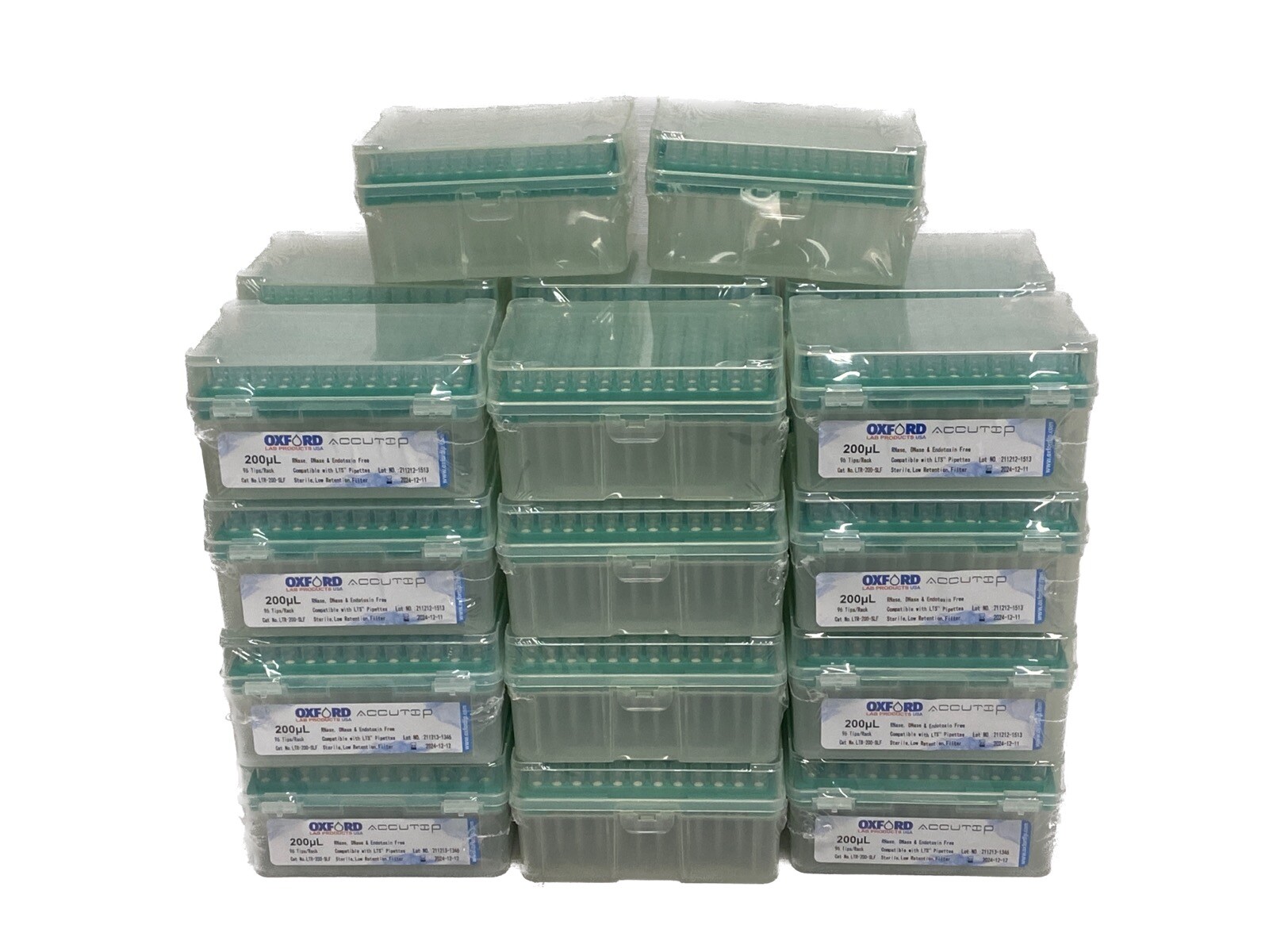 (2496) OXFORD Accutip 200uL LTS Low Retention Filter Pipet Tips 26x96/Rk LTR-200