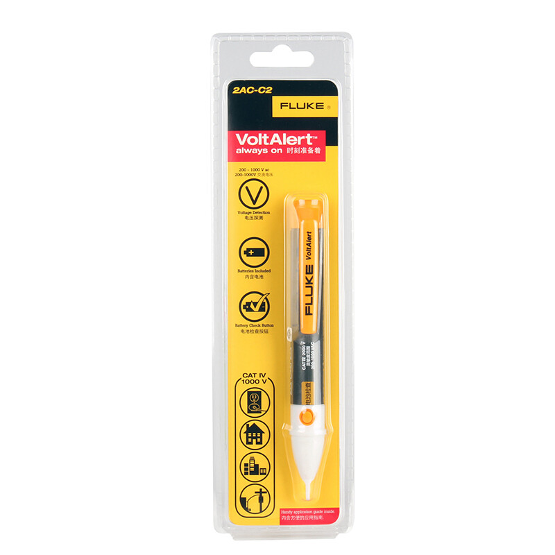 Fluke 2AC VoltAlert Non-Contact VoltAlert Voltage Detector Pen 200-1000V Tester