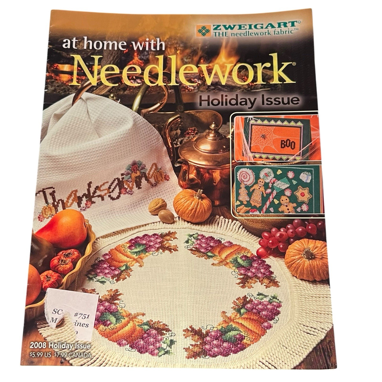 Zweigart At Home with Needlework  Holiday Issue 2008 12 Projects Cross Stitch