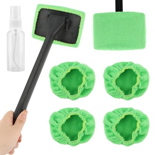 Windshield Cleaner Tool, Car Window Cleaner with Extendable Handle,5 Reusable