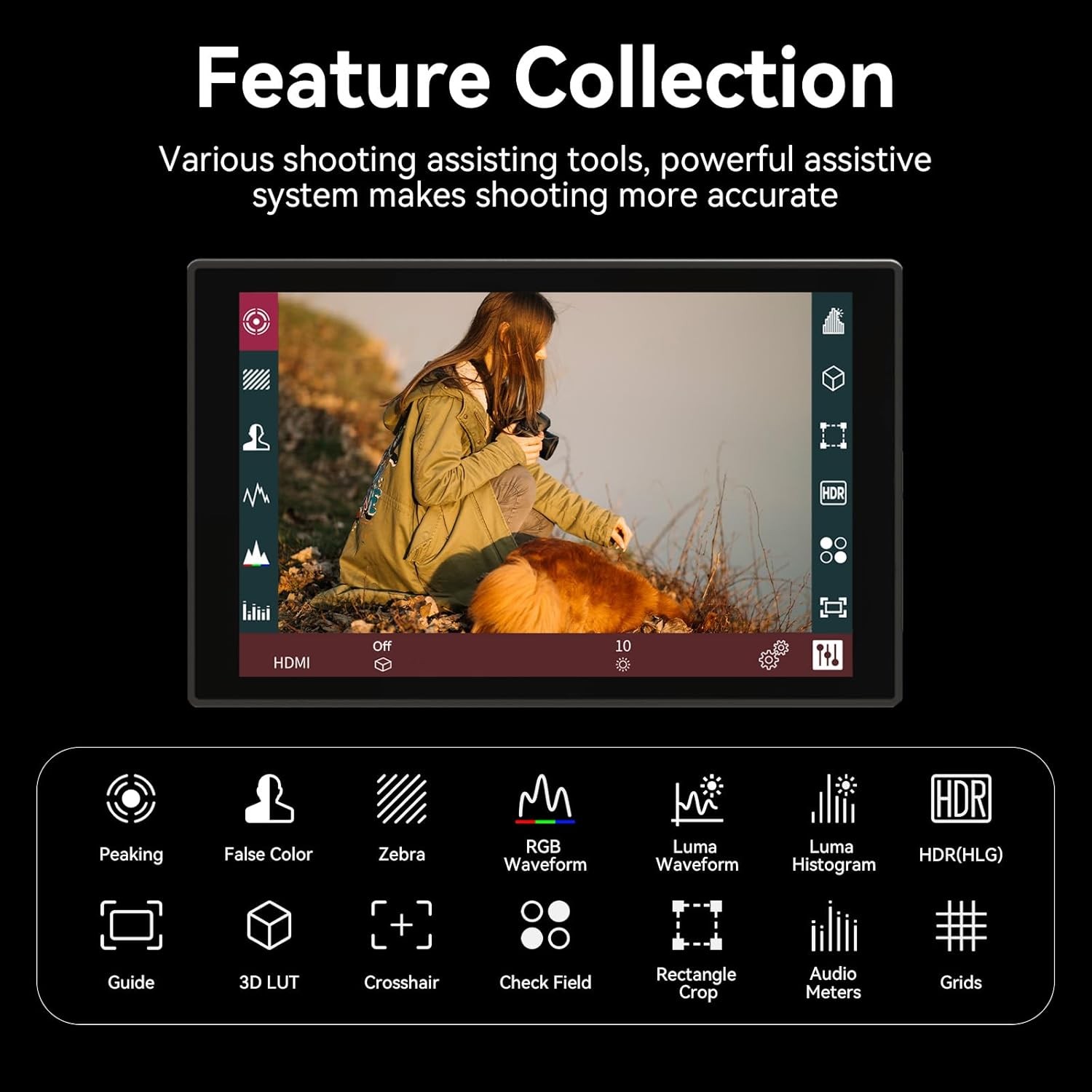 Portkeys HD7T Camera Monitor 1000nit High Brightness Touchscreen Field Monitor