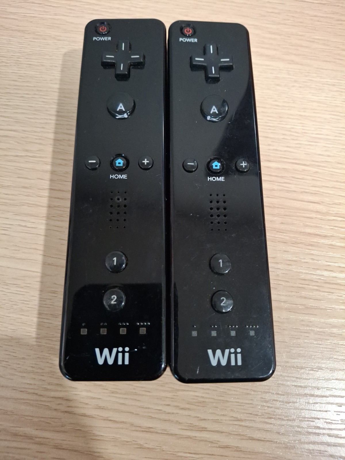 Lot Of 2 Nintendo OEM Wii Remote Black Controllers Official - Working RVL-003