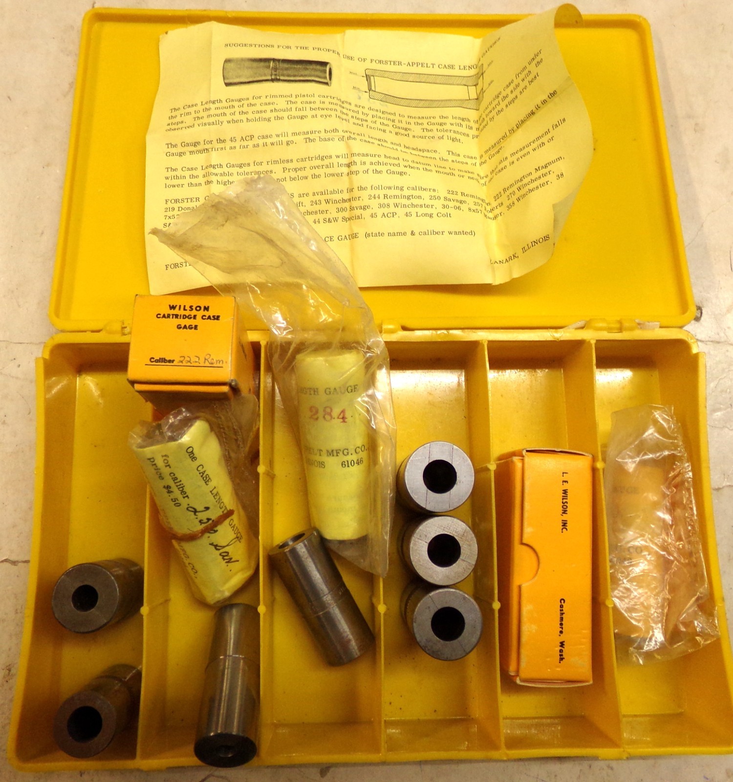 12 Assorted Forster & Wilson Combo Case Length & Base Gauges #3046