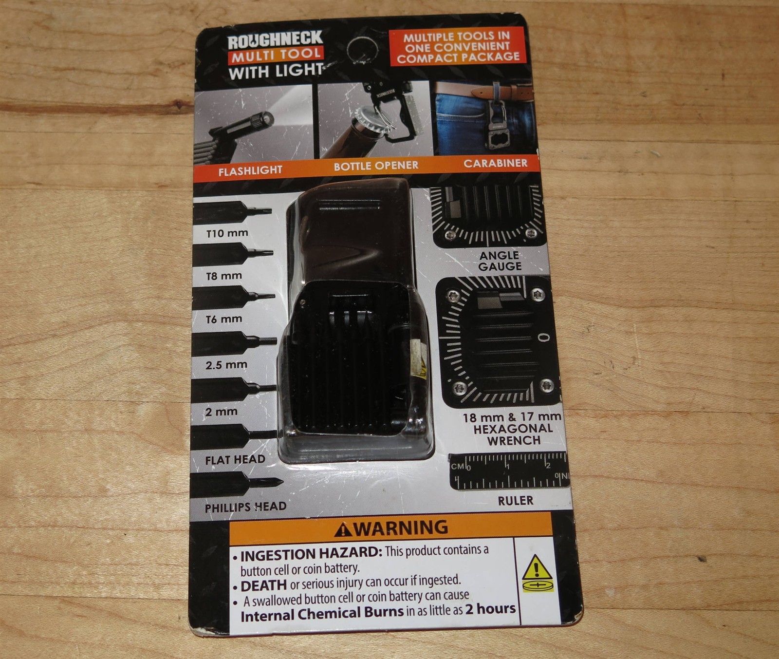 RoughNeck Multi-Tool with LED Light - T10 T8 T6 Torx, Slotted, Philips & More
