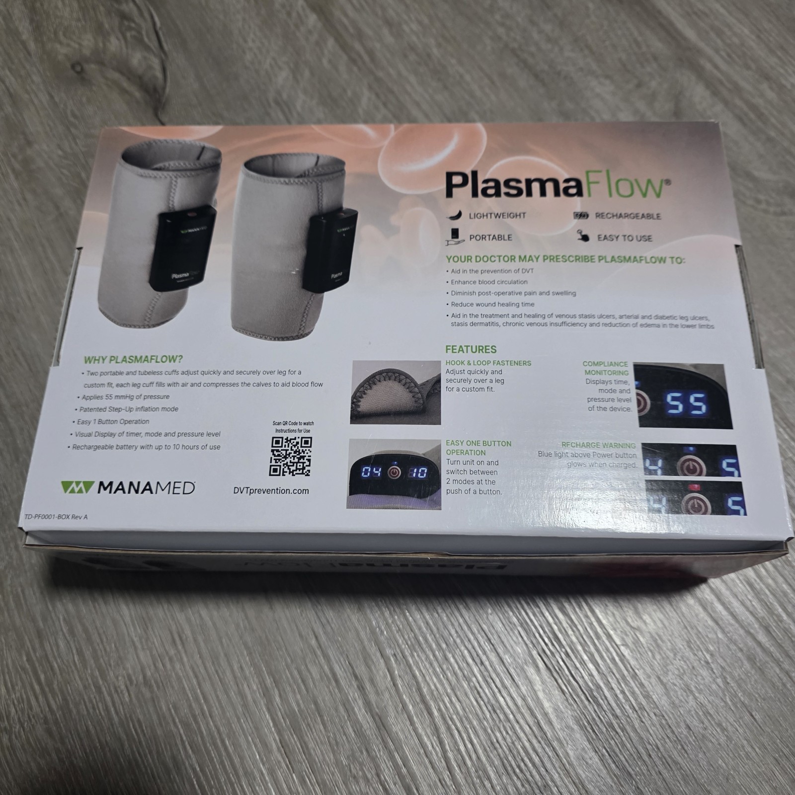 Plasma Flow Portable Limb Compression Device Cordless With Charger
