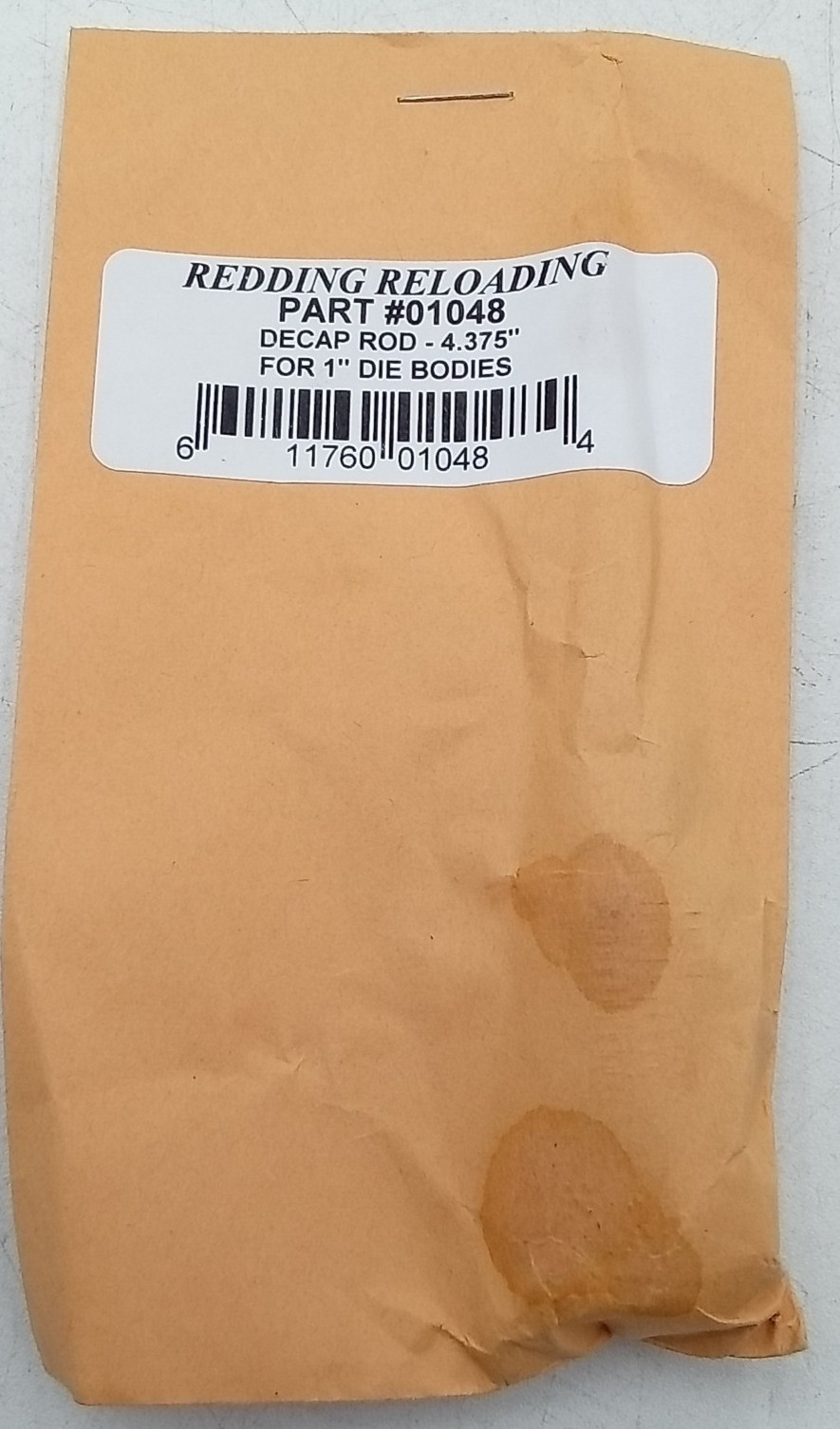 Redding Reloading #01048 Decap Rod 4.375" for 1" Die Bodies