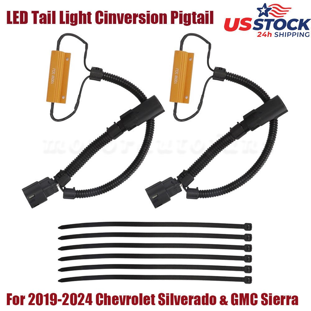 P-N-P For 2019-2024 Silverado LED Tail Light Conversion Pigtail Harness Sierra