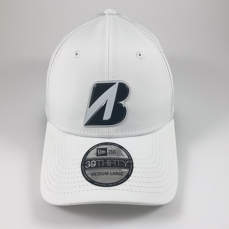 BRIDGESTONE GOLF MENS NEW ERA 39THIRTY FITTED CAP HAT M/L WHITE NEW w/ TAG 2177