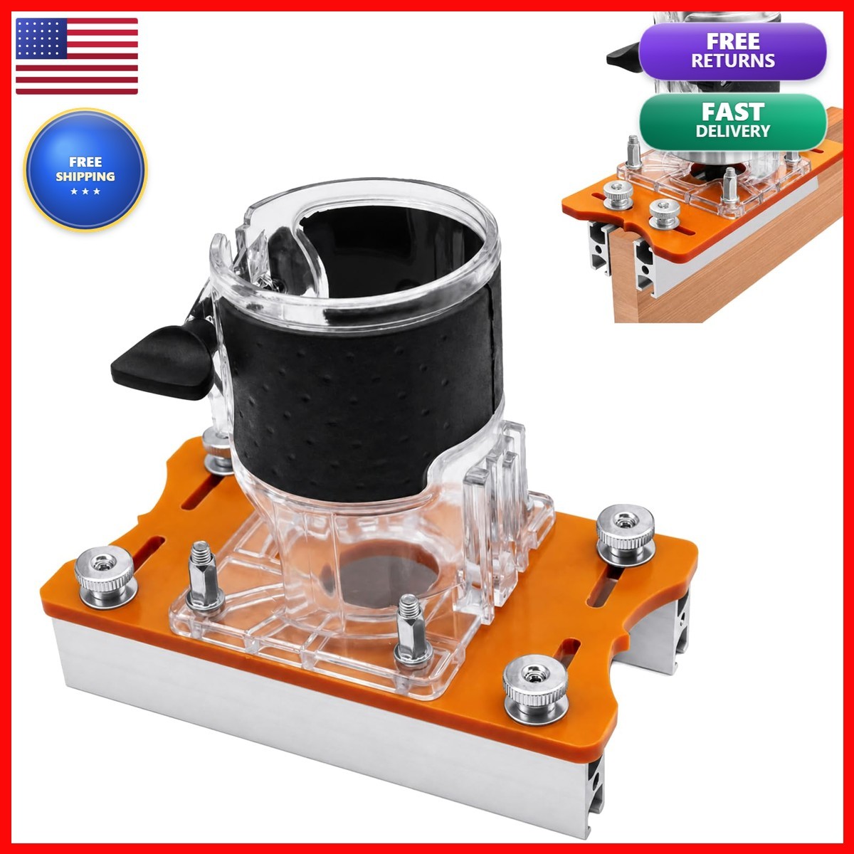 Espusta Wood Trim Router Base Plate for Furniture Cabinet Closet
