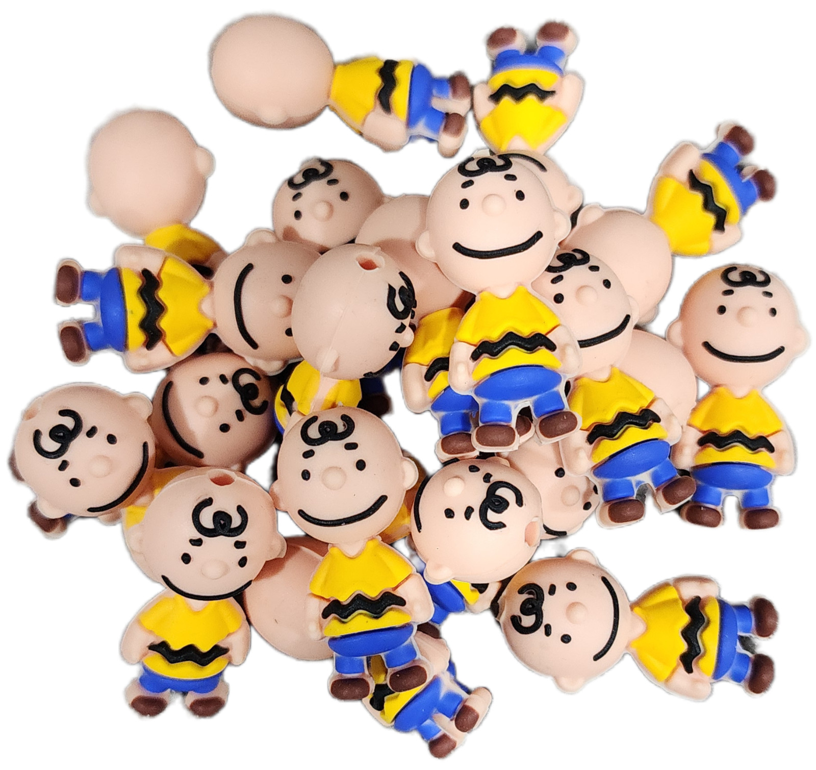 5 pc. Comic Strip Boy 3D Silicone Focal Bead Beadable