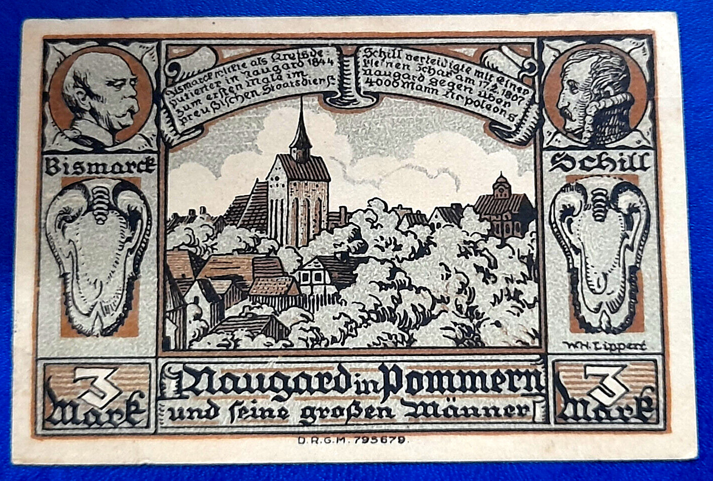 NAUGARD (POLAND NOWOGARD) NOTGELD 3 MARK 1922 EMERGENCY MONEY GERMANY (31191)