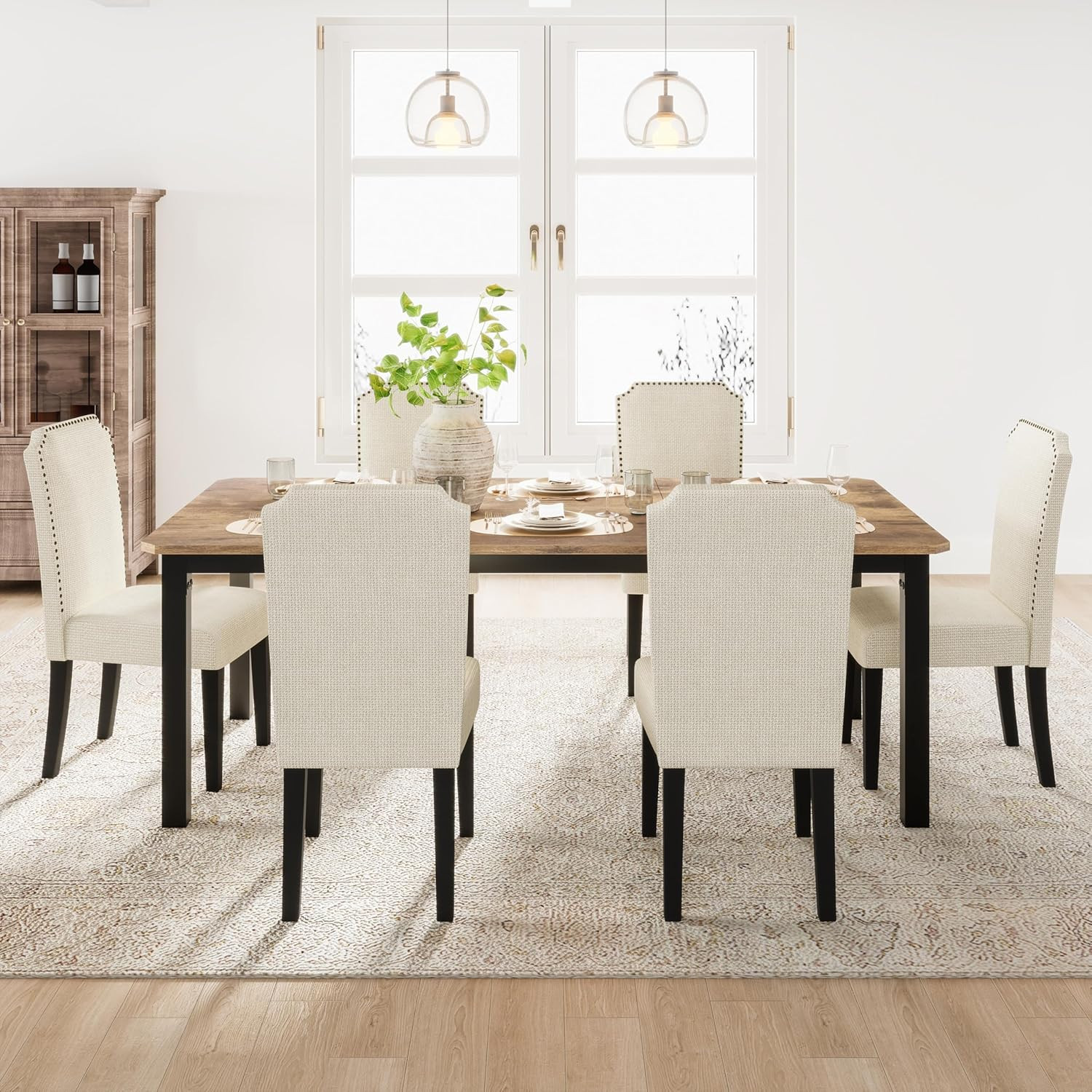 Industrial 78.7" Dining Table for 6-8, Sturdy Metal Frame, Multi-Use