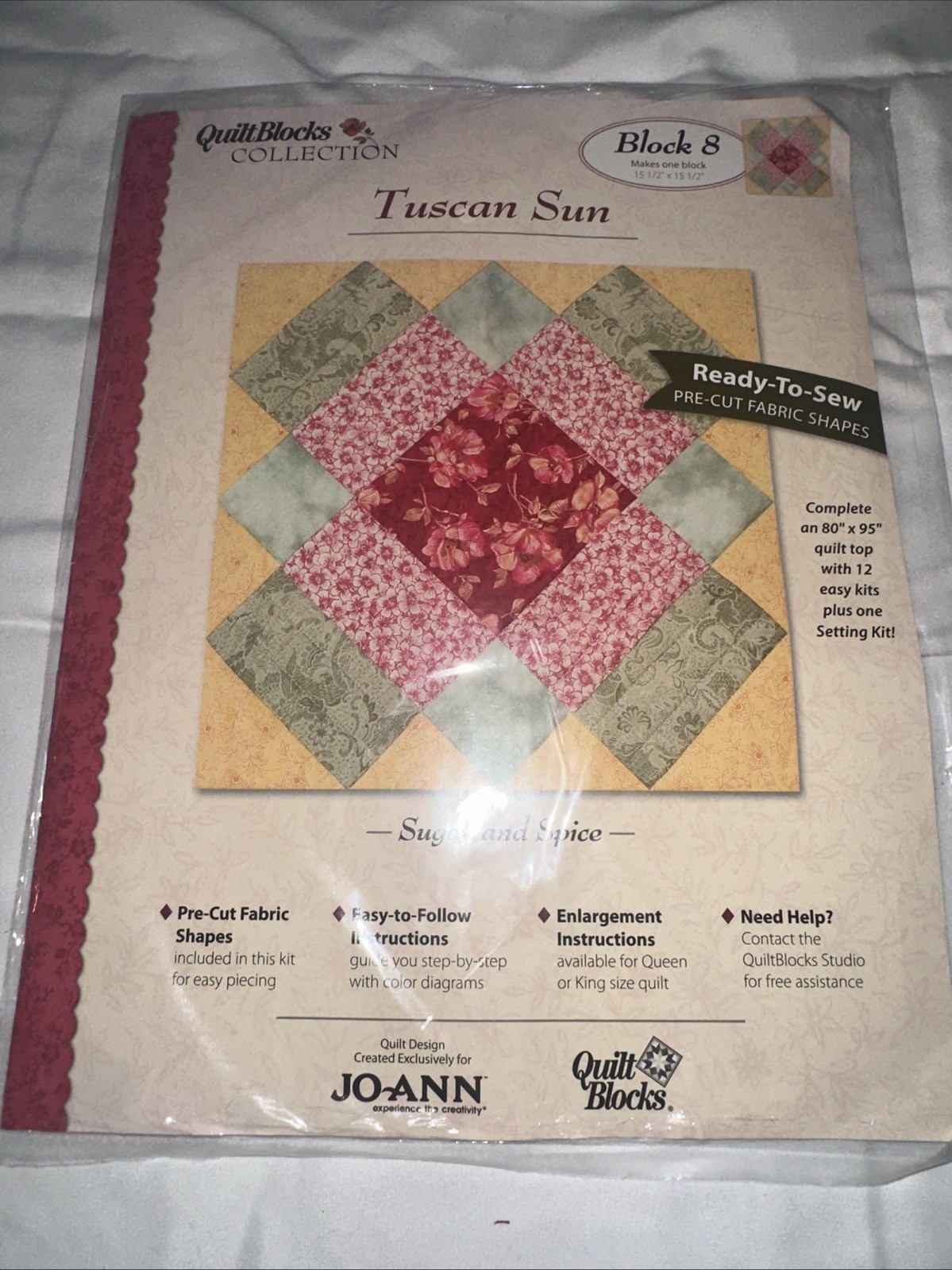 TUSCAN SUN Quilt Block of the Month Kit Block #8 Sugar And Spice Jo-Ann Fabrics