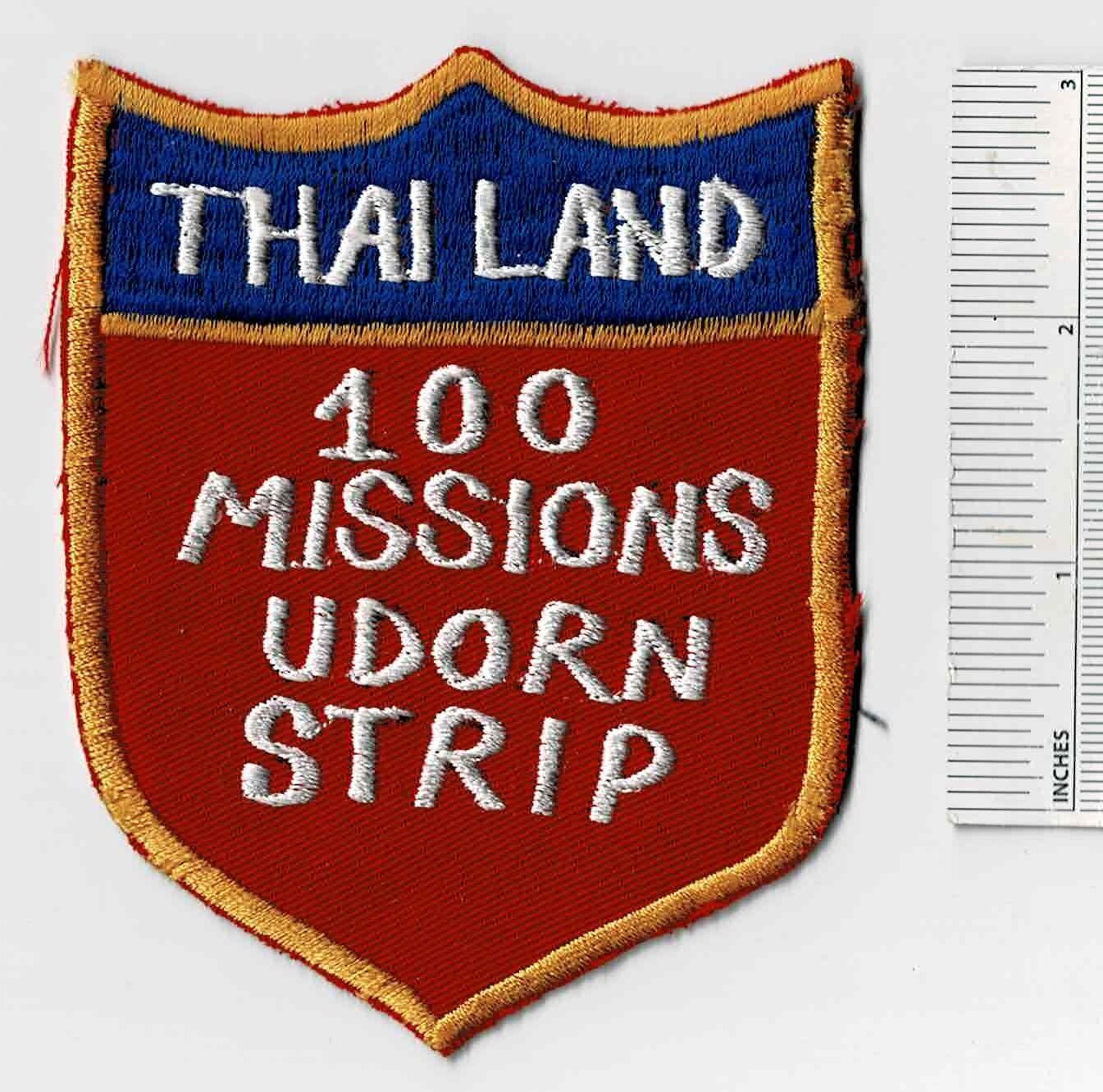 Vietnam War THAILAND 100 Missions UDORN Air Force Base US Strip USAF Patch