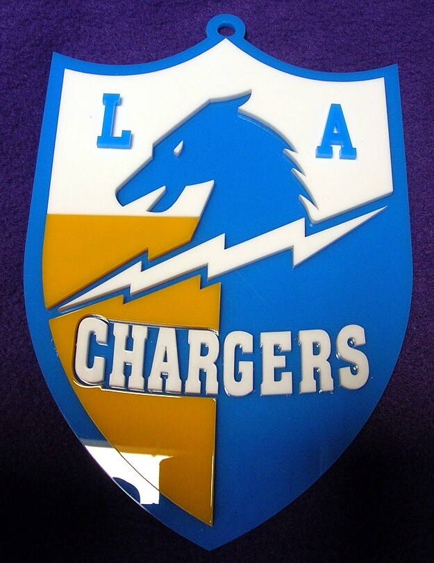 CHARGERS 3D SIGN ART man cave football NEW classic LA Justin Herbert Framing