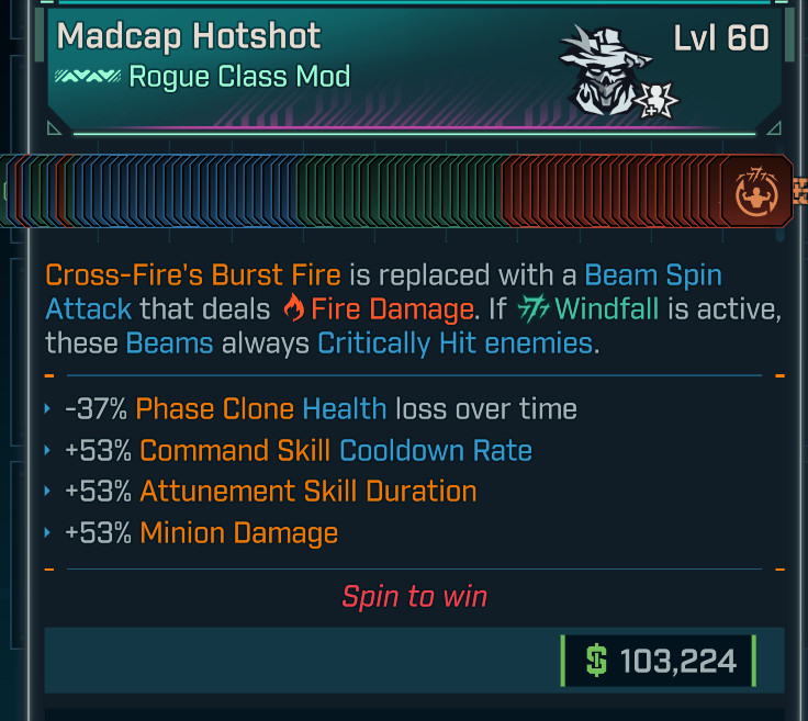 Borderlands 4 • MODDED COM • C4SH Hotshot • Lvll 60 • All Skills Max • PS PC XB