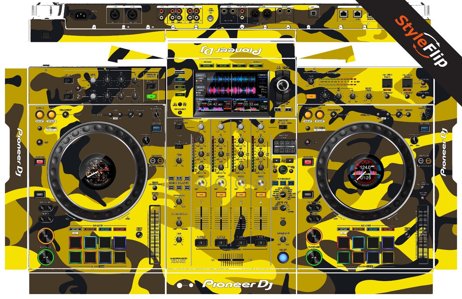 PIONEER XDJ-XZ | Yellow Camo | Protective Decal | StyleFlip Skins