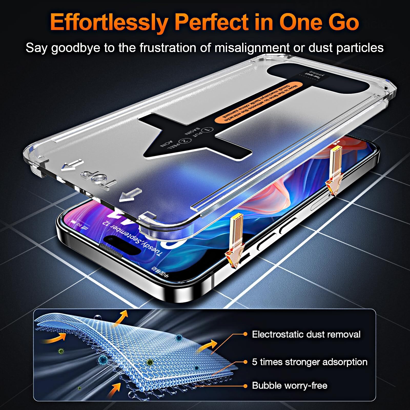 2-Pack HD Clear Auto Alignment Screen Protector For iPhone 16 15 14 13 12 11 XS