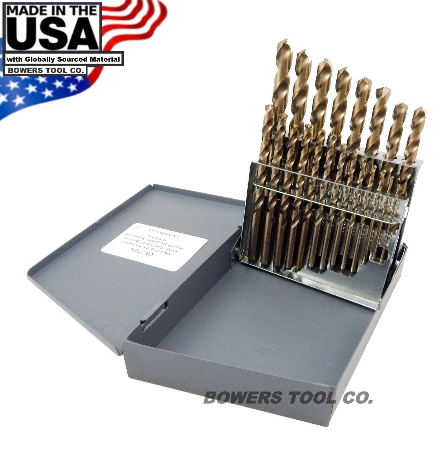 Norseman 21pc COBALT M42 Drill Bit Set Jobber Lengths 1/16-3/8 MADE IN USA D-21