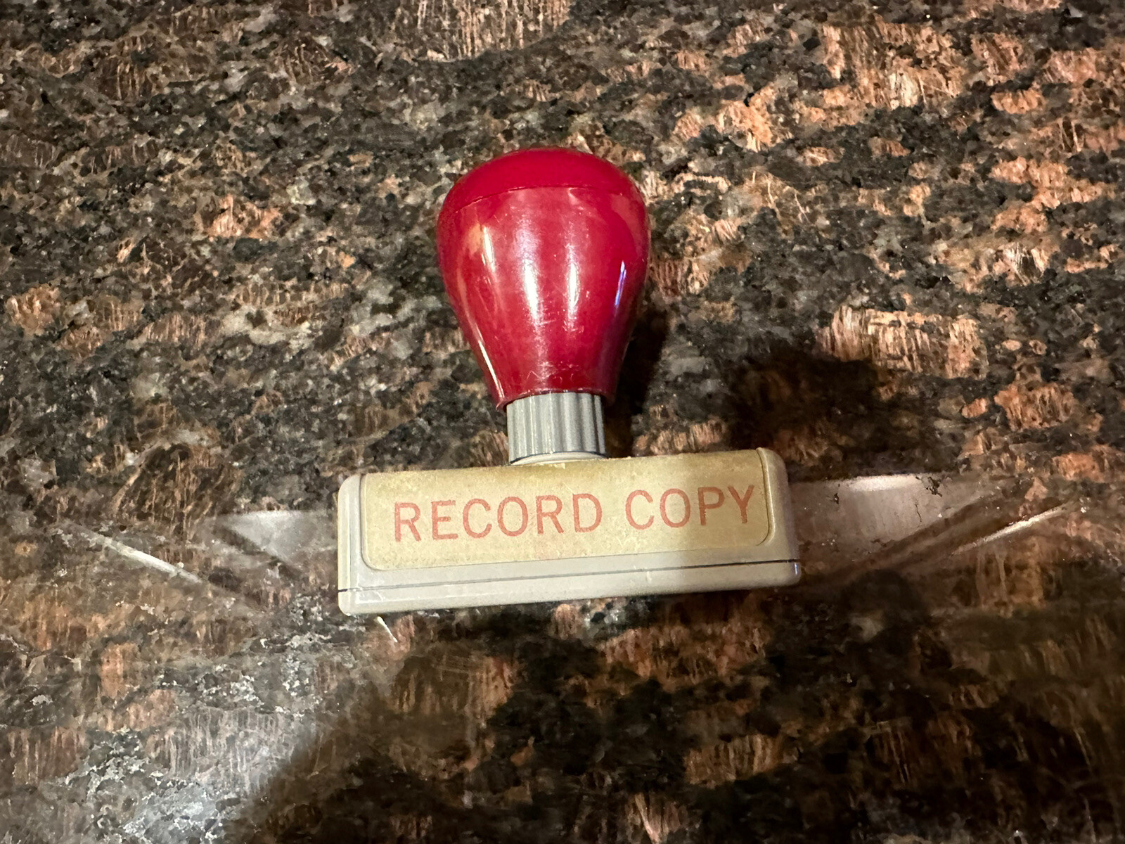 Redi-Mark by ISC Indiana Stamp Co. Pre-Inked Red “Record Copy”