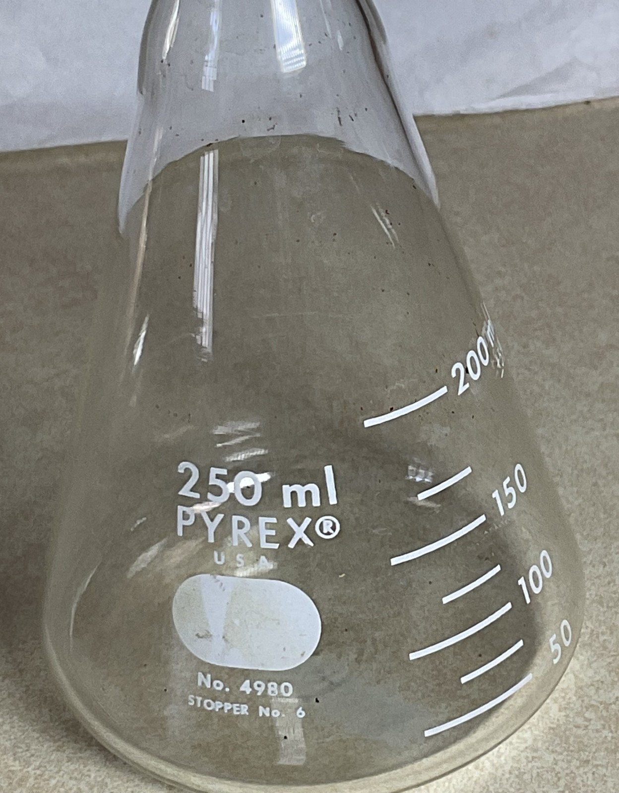 Vintage PYREX USA No. 4980 250mL Flask Dispenser Stopper No. 6
