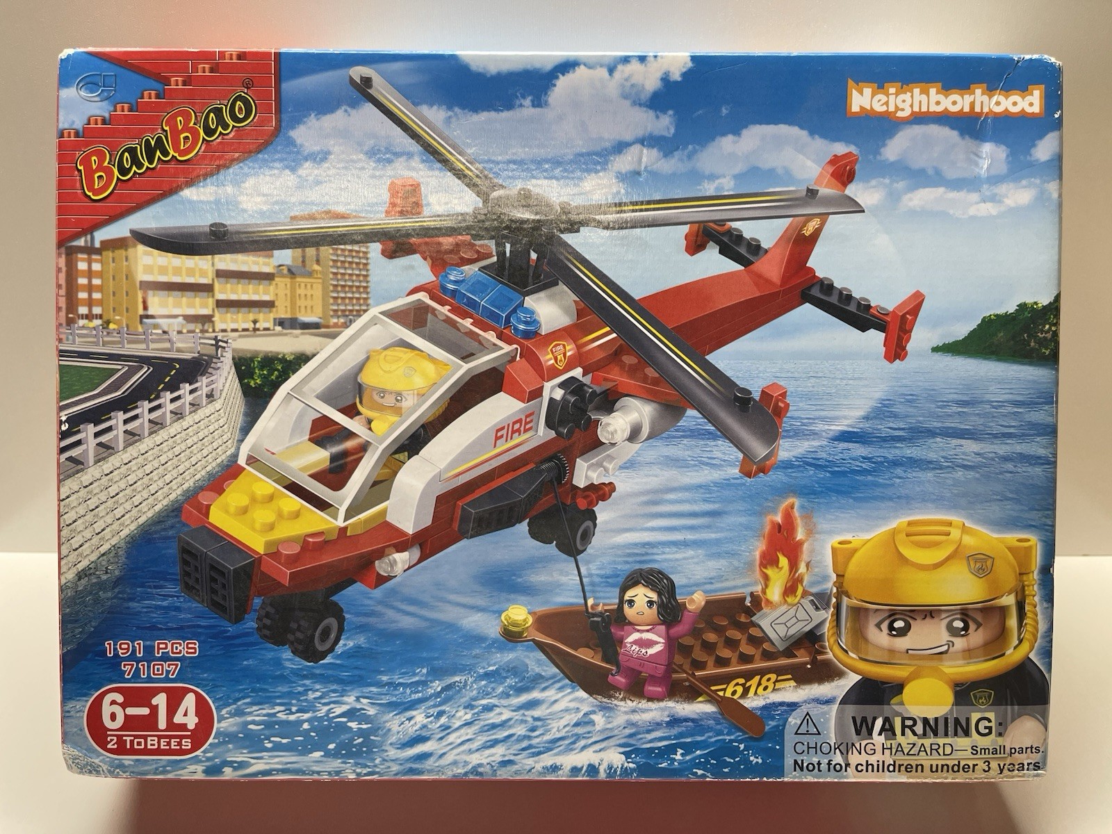 Ban Bao banbao 191 PIECES Fire Rescue Chopper Kit Sealed Box