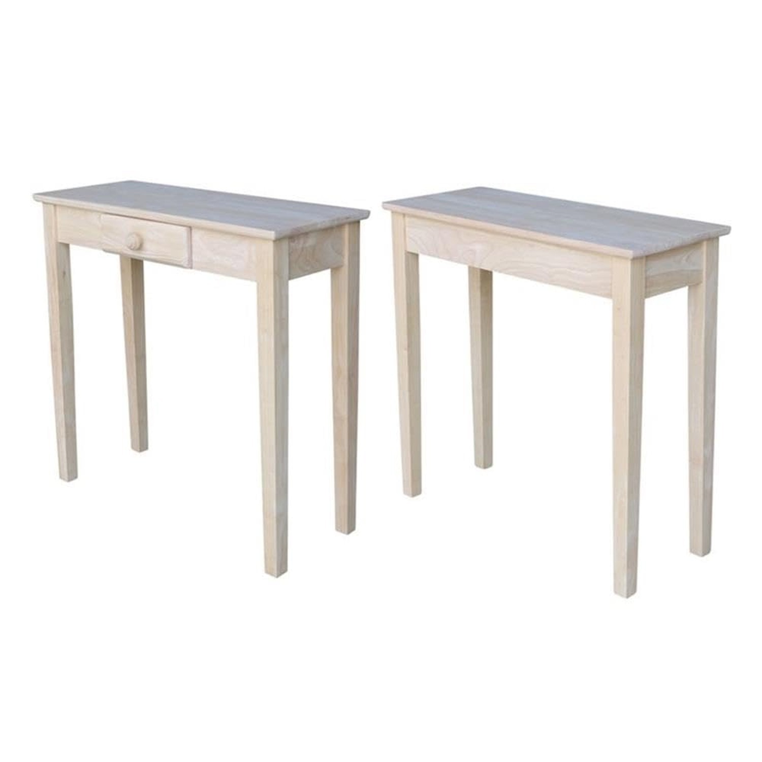 IC International Concepts, Rectangular Hall Table W/Drawer , Solid Real Wood,...
