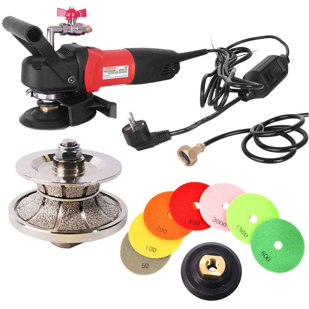 V40 Full Bullnose Wet Polisher Grinder Concrete Diamond Pad Set - V40WVPOLSET220