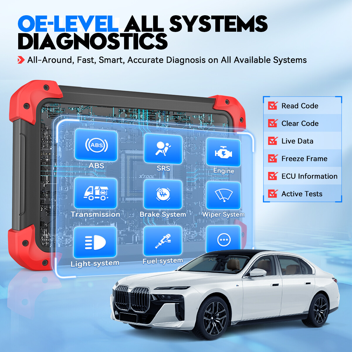 XTOOL D7 V2.0 Bidirectional Diagnostic Tool Full System Scanner Key Programmer