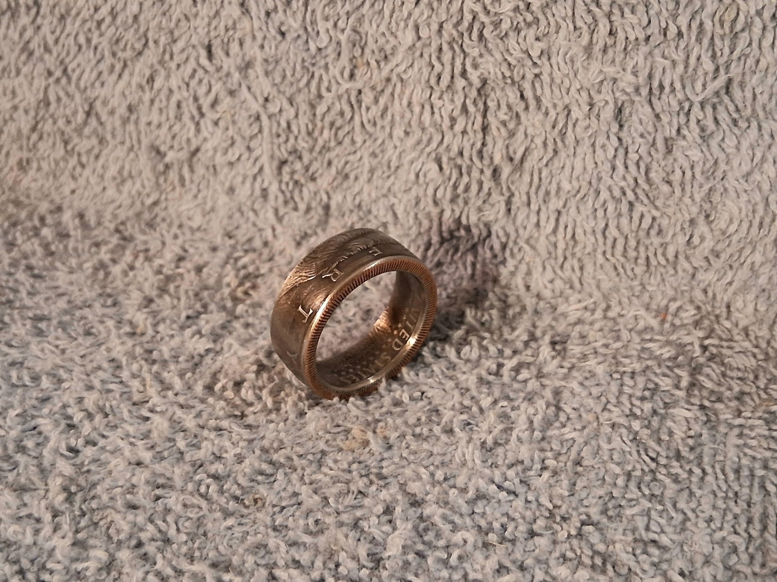 1997 Kennedy Half Dollars size 9 coin ring handmade mixed metals