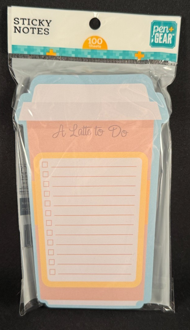 Pen+Gear - A Latte to Do - Sticky Notes - To-go Coffee Cup - 100 Sheets