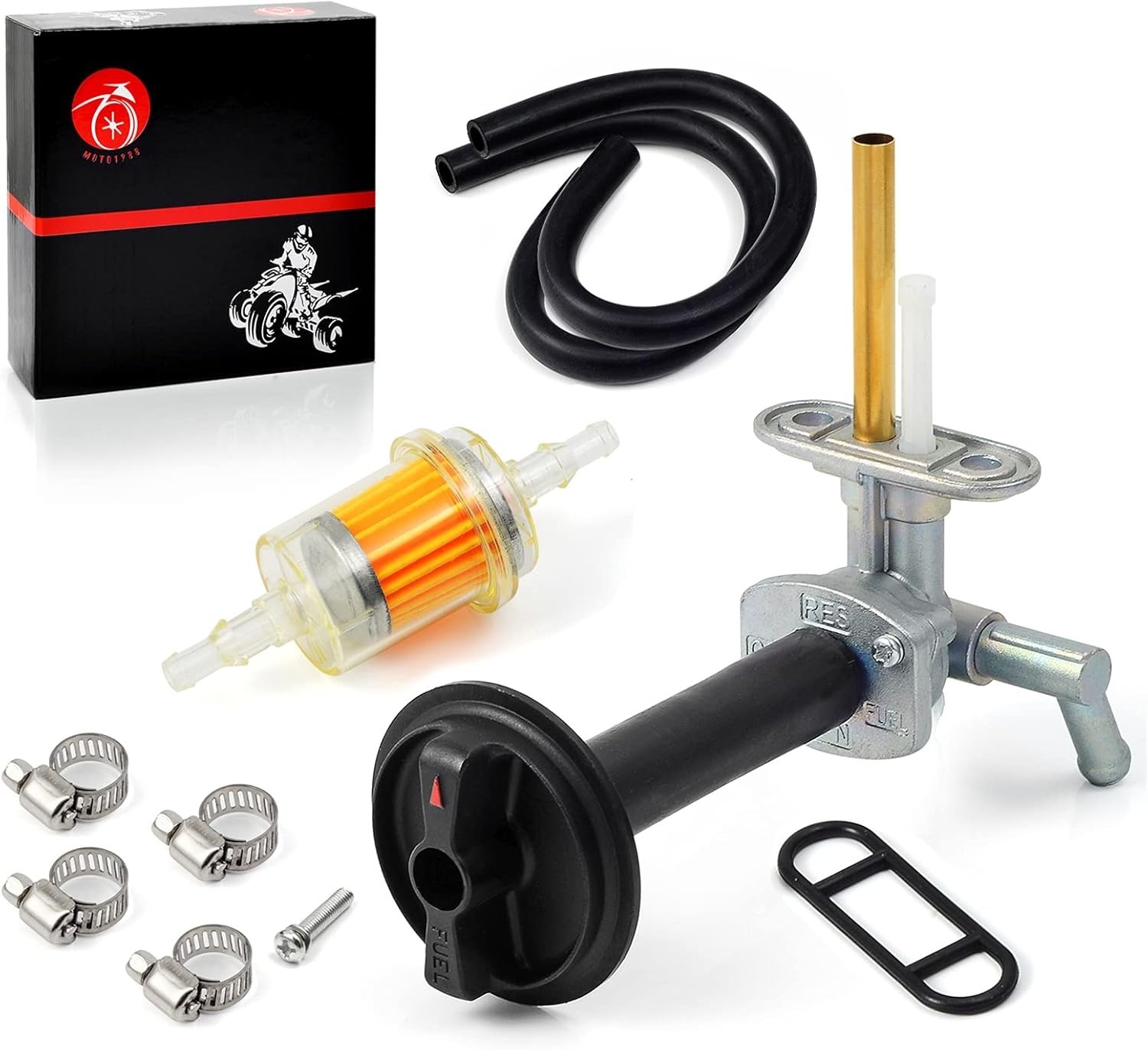 Fuel Valve Petcock Tank Switch & Knob Lever For Kawasaki Prairie 360 KVF360 2...