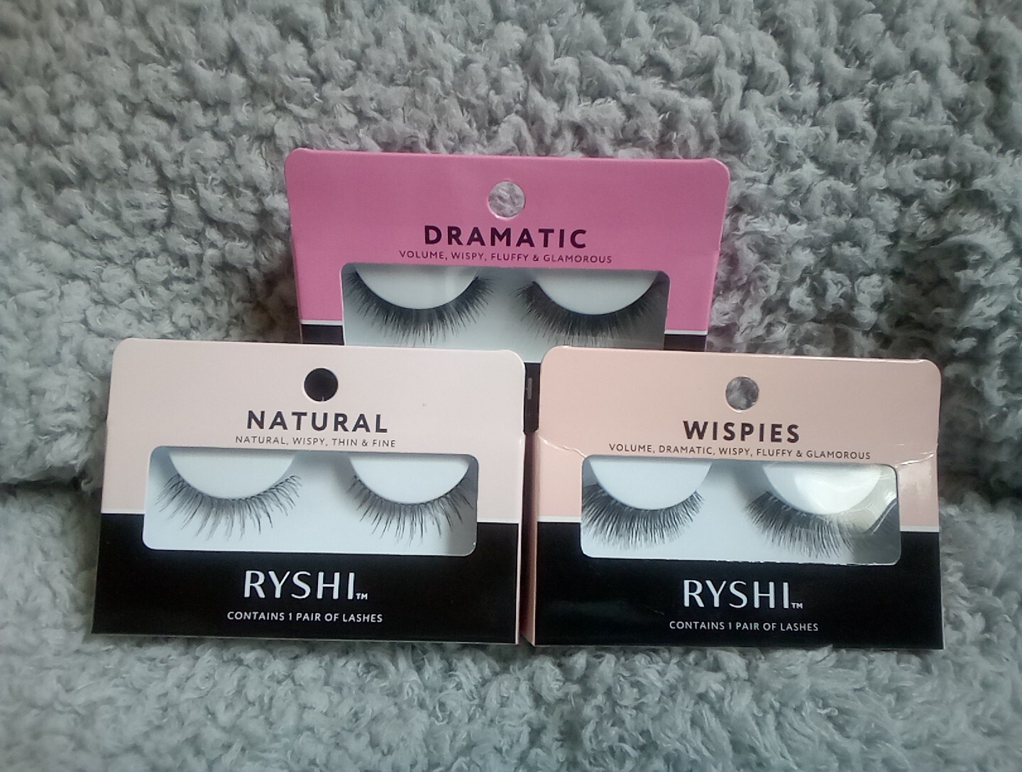 3  Pack - RYSHI Wispies Lashes: Natural, Wispies & Dramatic.