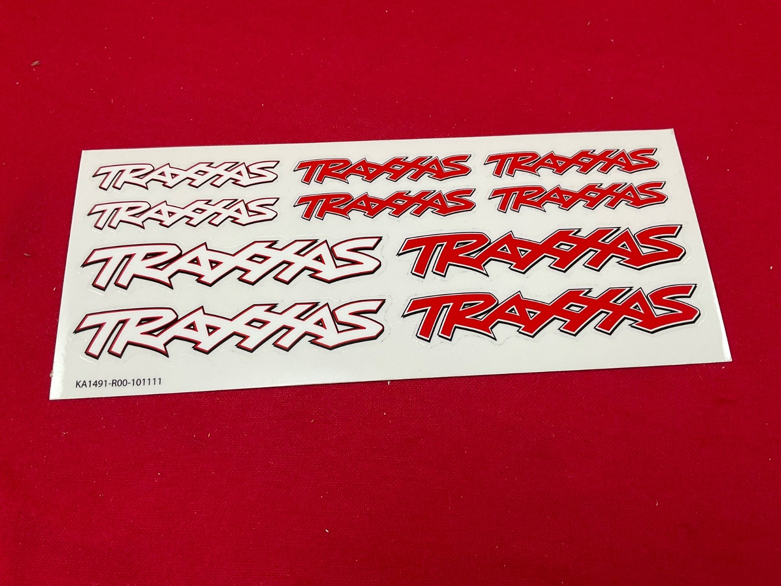 for Traxxas LOGO  DECAL SHEET decals stickers RED WHITE 7x3”   “A”