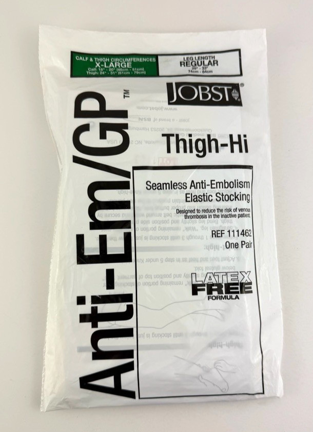 Jobst 111462 Anti-Embolism / GP Thigh-Hi Size XL Regular Length White Stockings