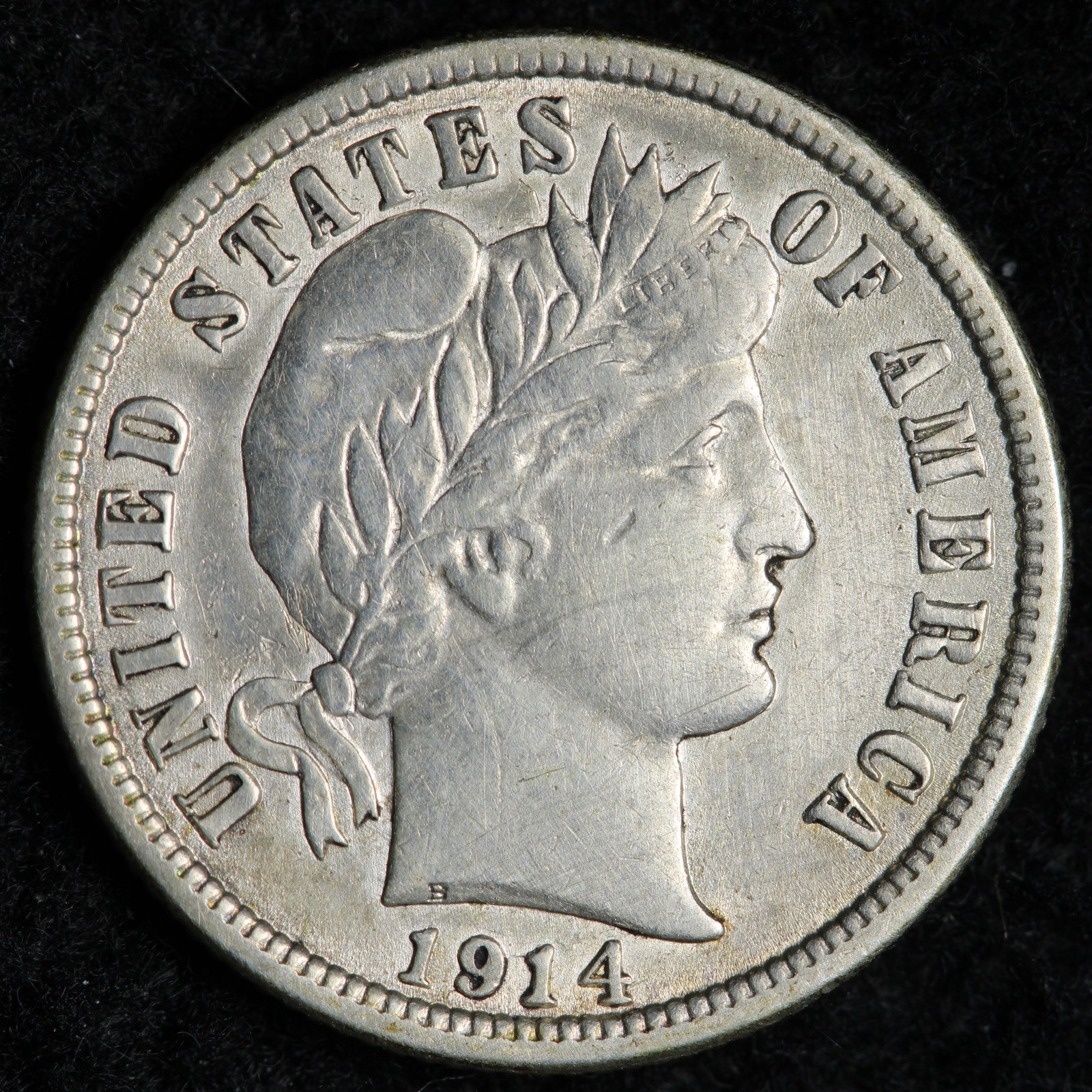 1914 Barber Silver Dime AU E234 VXCS