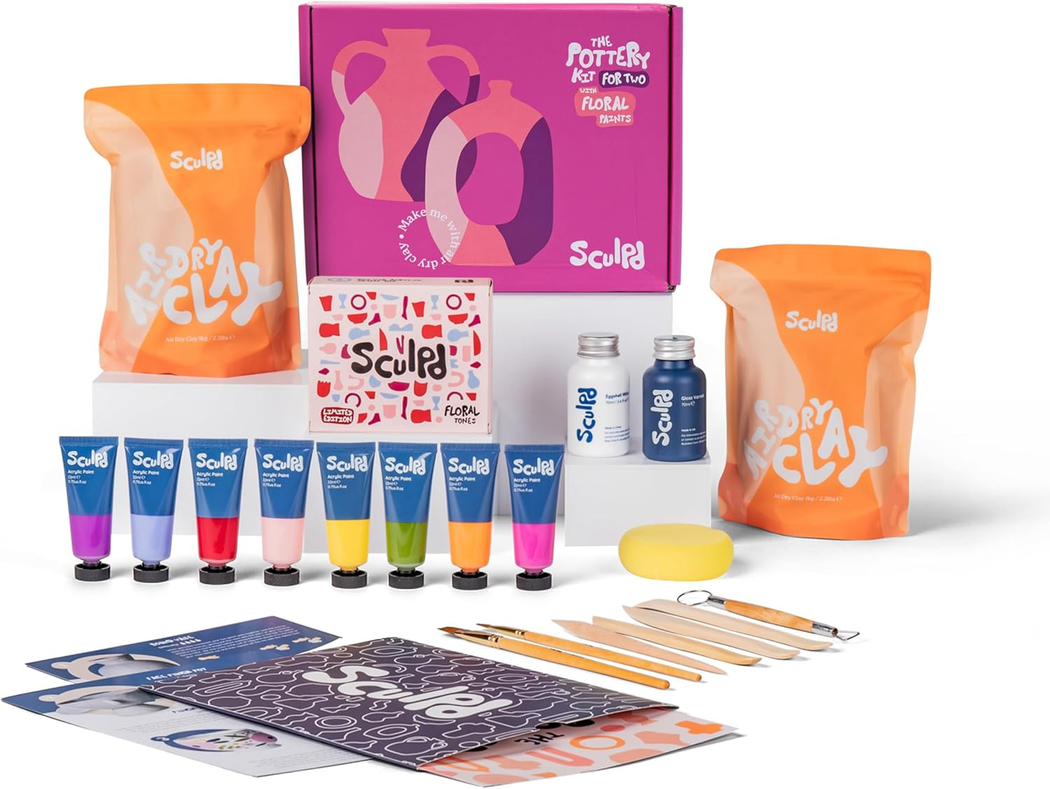 - the Original Pottery Kit for Adults - Air Dry Clay for Adults, Tools, Varnish,